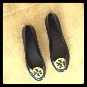 Tory Burch navy rubber flats